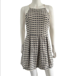 Paper crane‎ fit and flare checkered mini dress